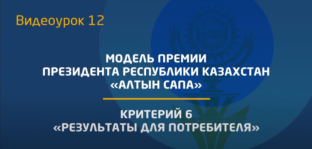 Видеоурок 12. Критерий 6 - «Результаты для потребителя»