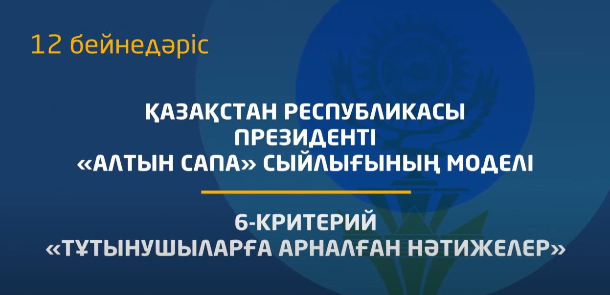 12 бейнедәріс. 6 критерий - «Тұтынушы үшін нәтижелер» критерийінің мазмұнын түсіндіру